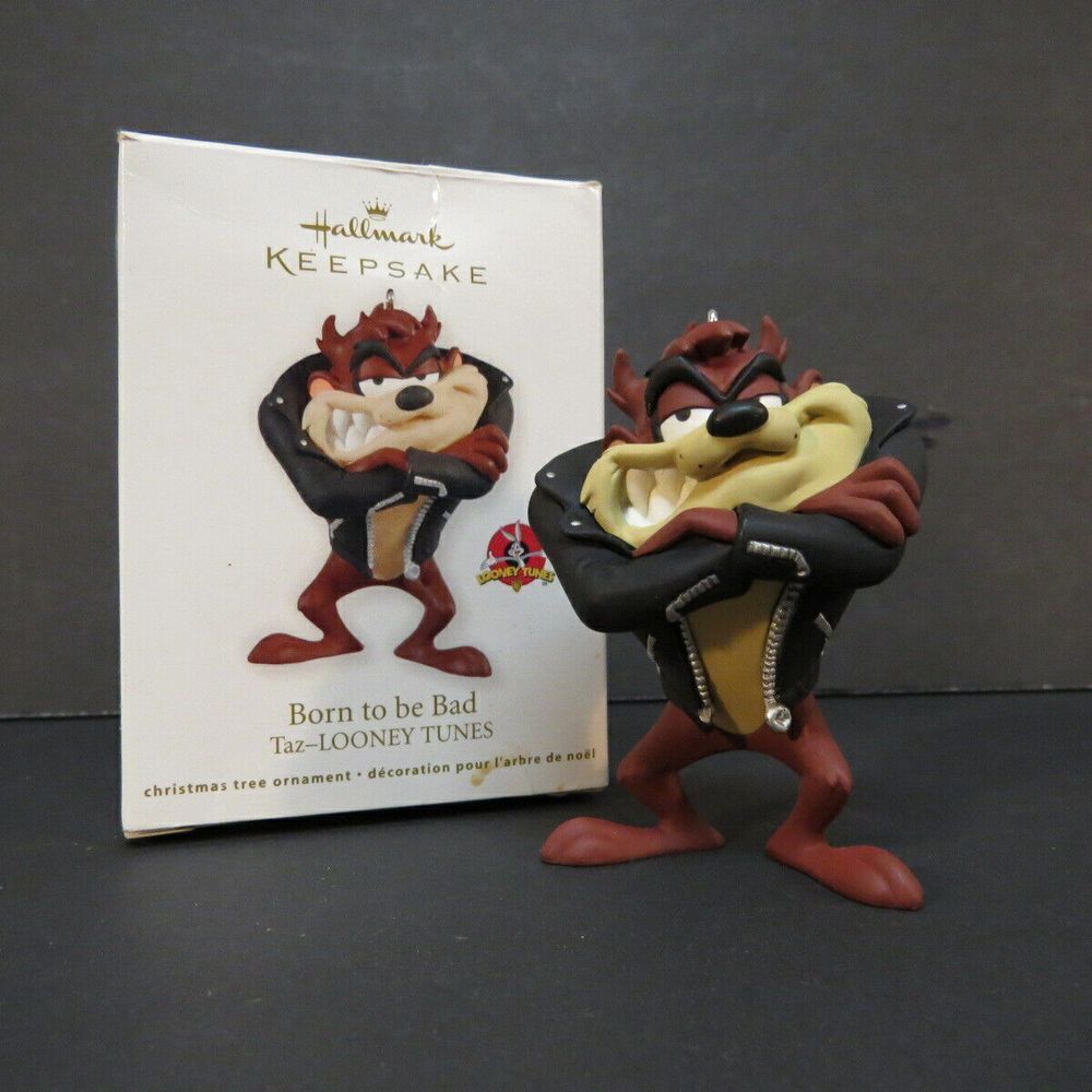 Taz Born to the Bad Christmas Ornament Biker Motorcycle Looney Tunes Hallmark